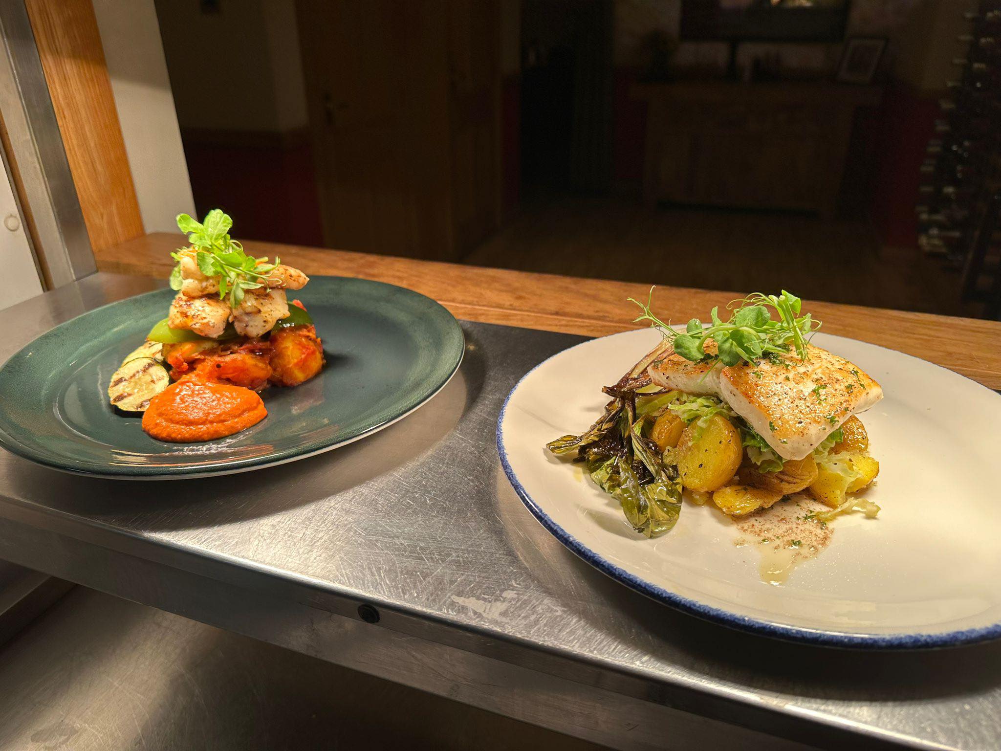 Fresh fish dishes on the pass