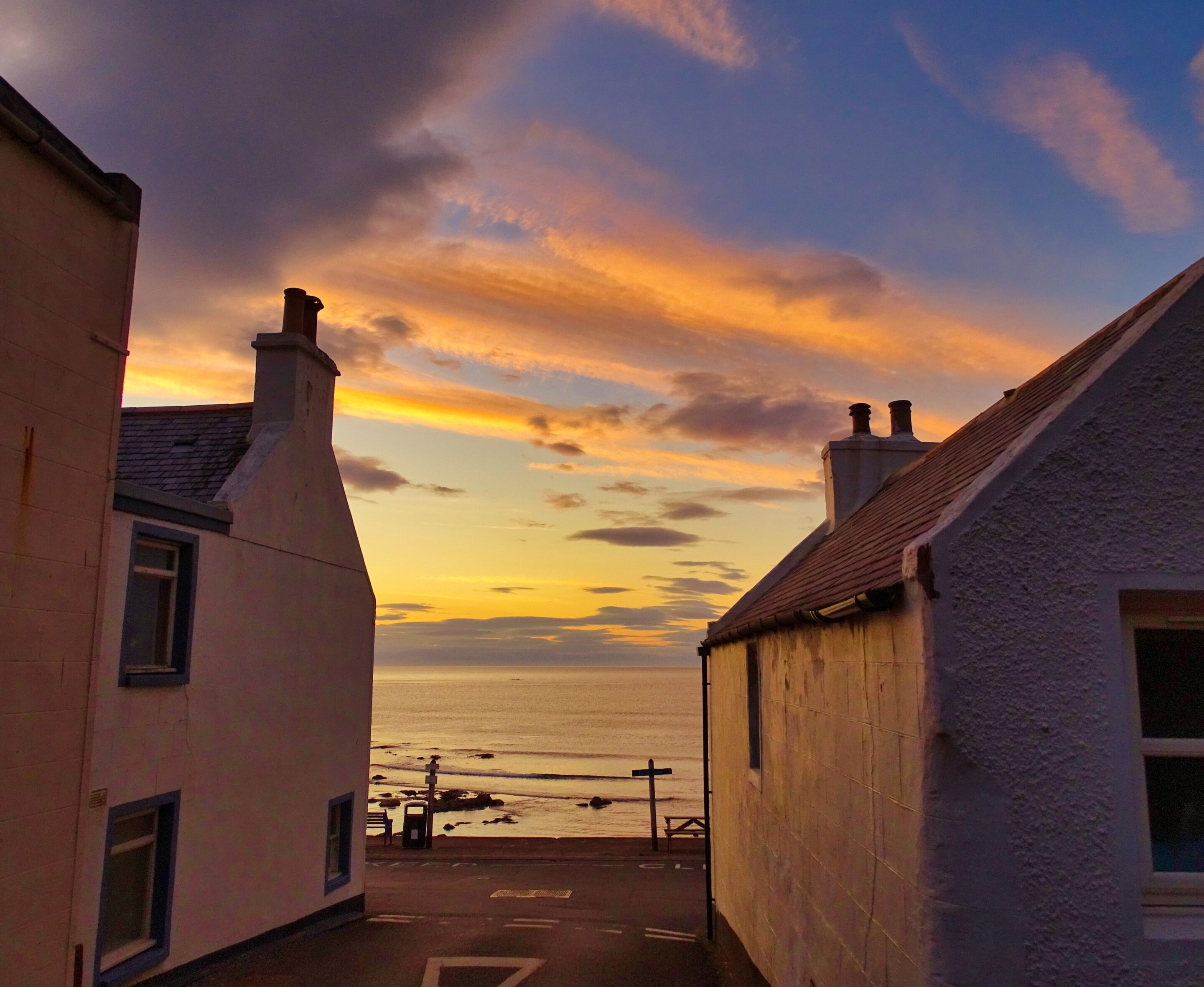 Sunset over Pennan village