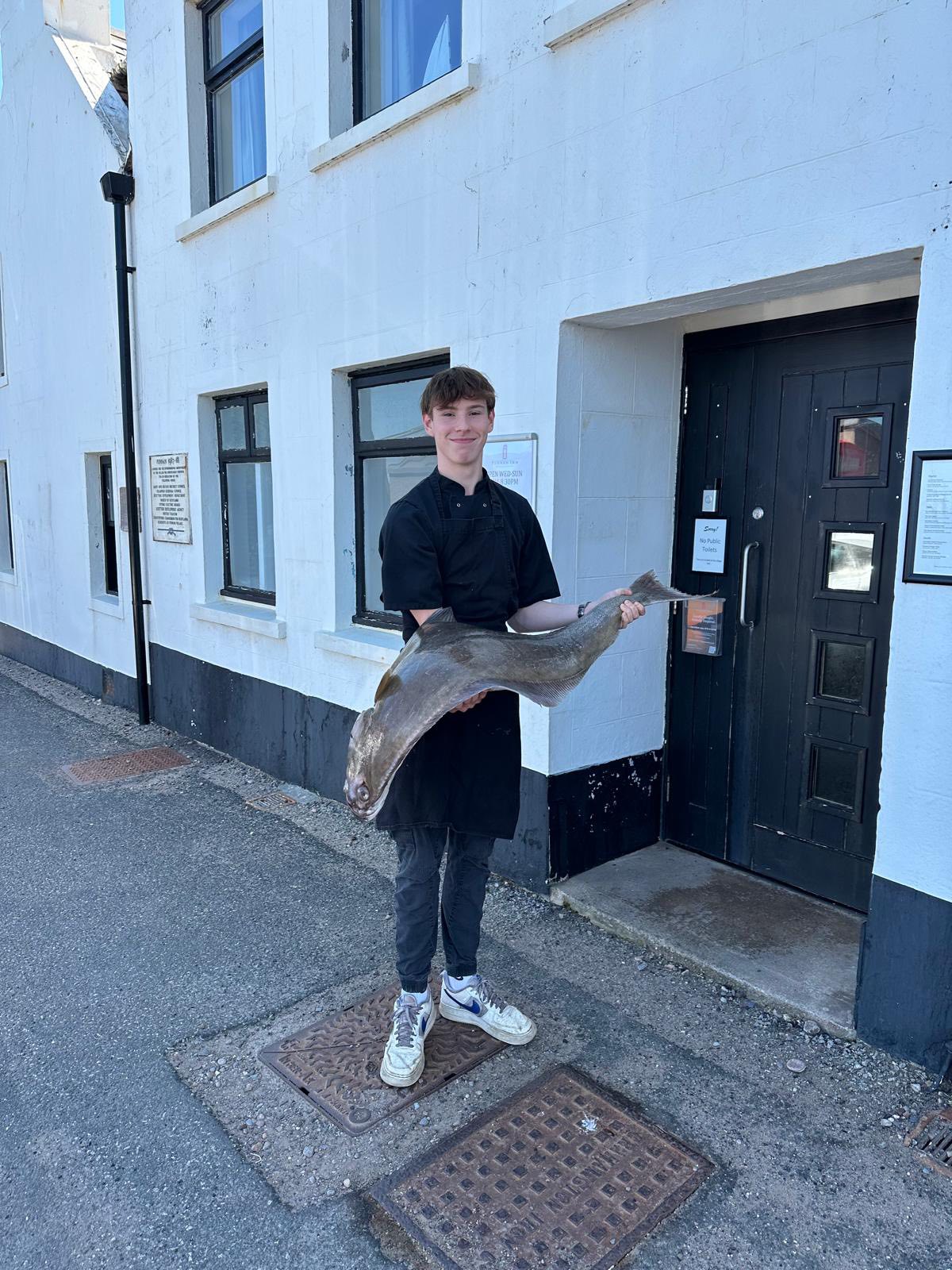 Jacob with a halibut