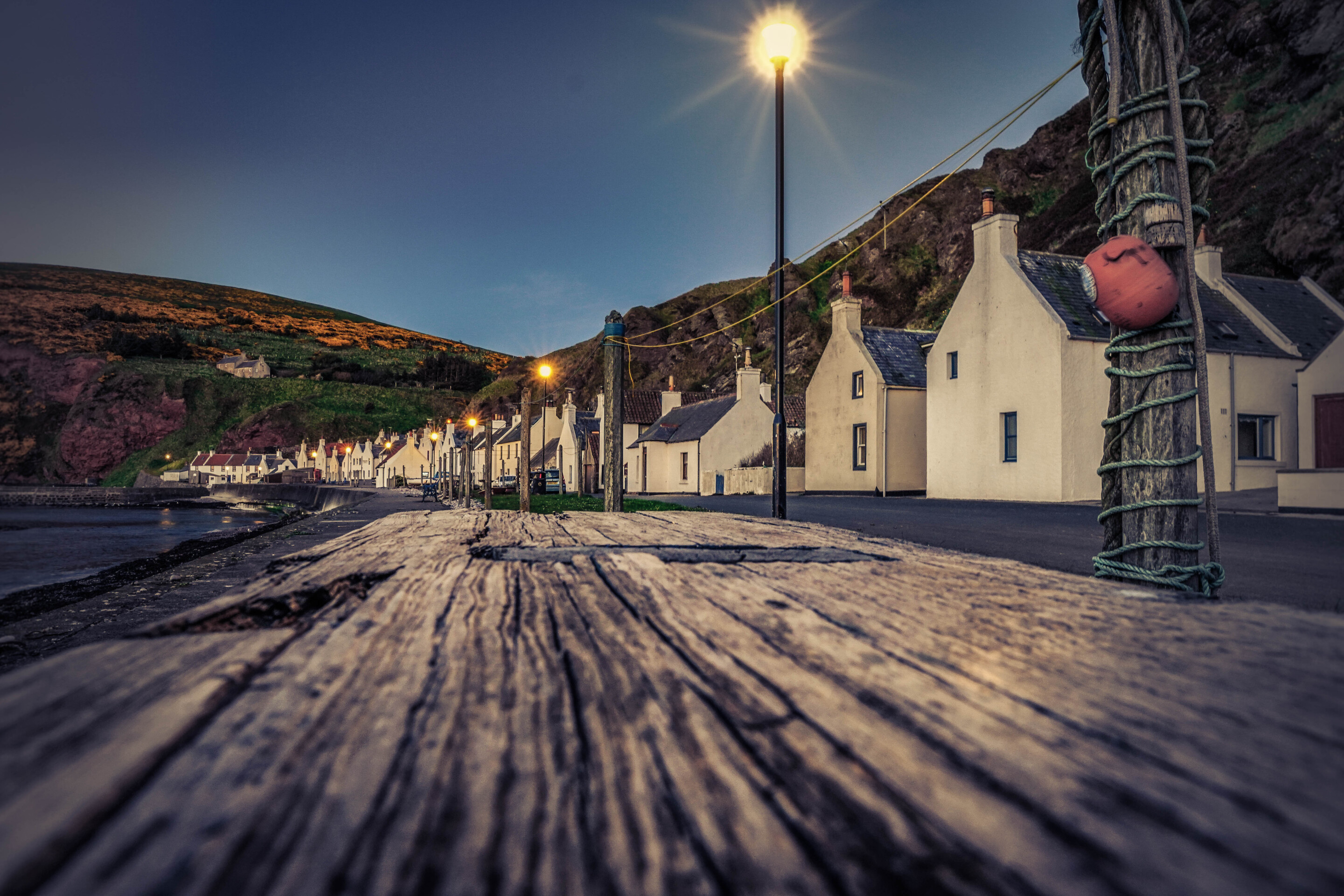 Pennan harbour at dusk